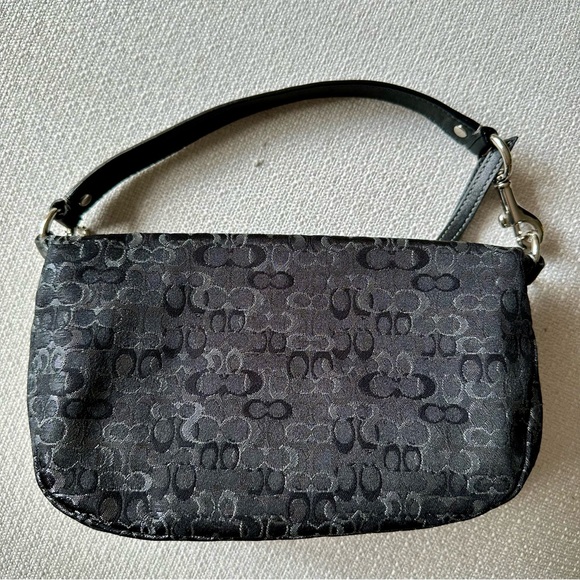 Coach Black and Silver Baguette Bag - Picture 3 of 6